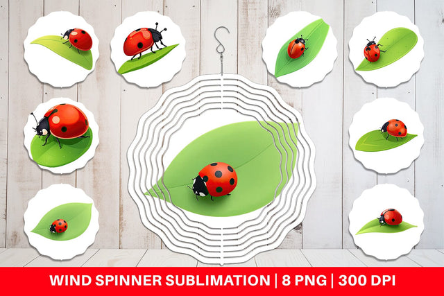 Wind Spinner Spring Ladybug Sublimation artnoy 