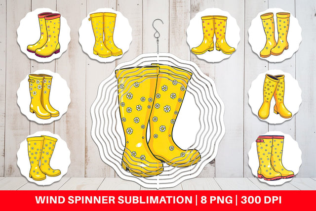 Wind Spinner Spring Rain Boot Sublimation artnoy 