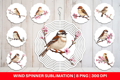 Wind Spinner Spring Sparrow Sublimation artnoy 