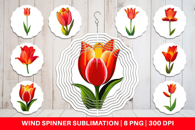 Wind Spinner Spring Tulip Sublimation artnoy 