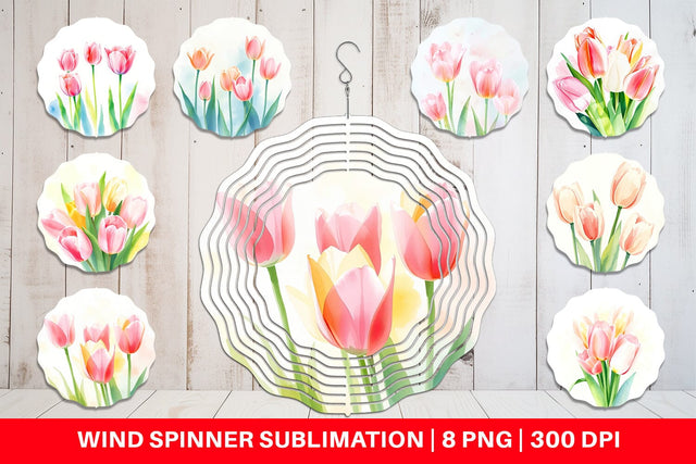 Wind Spinner Spring Tulips Sublimation artnoy 