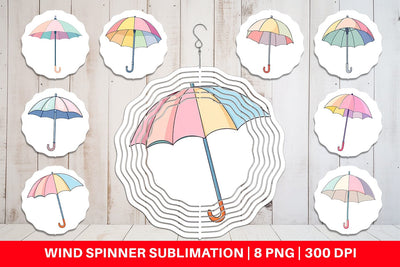Wind Spinner Spring Umbrella Sublimation artnoy 