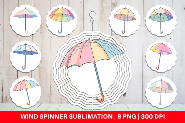 Wind Spinner Spring Umbrella Sublimation artnoy 