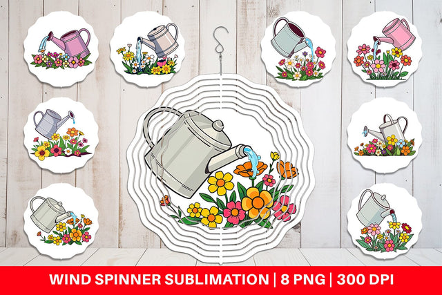 Wind Spinner Spring Watering Can Sublimation artnoy 