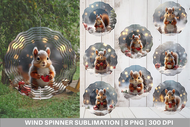 Wind Spinner Squirrel Christmas Sublimation artnoy 