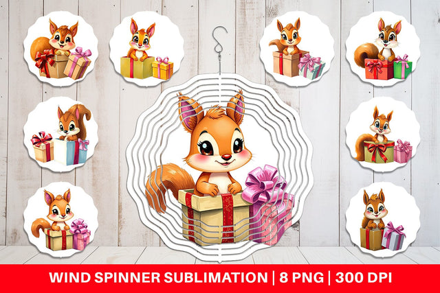 Wind Spinner Squirrel Gift Sublimation artnoy 