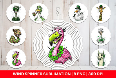 Wind Spinner St Paddys Animal Caricature Sublimation artnoy 