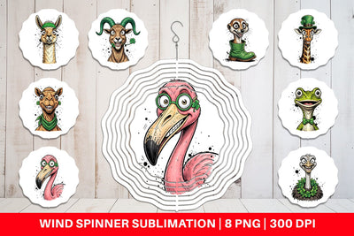 Wind Spinner St Paddys Animal Charms Sublimation artnoy 