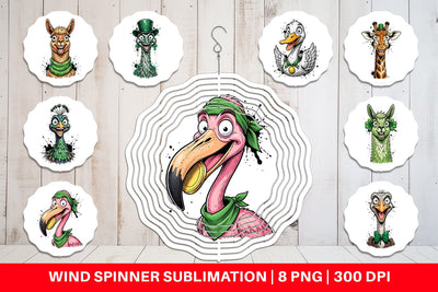 Wind Spinner St Paddys Animal Party Art Sublimation artnoy 