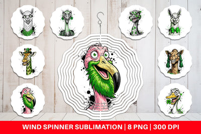 Wind Spinner St Paddys Zany Zoo Animals Sublimation artnoy 