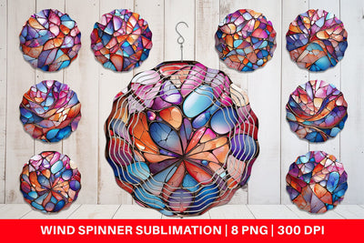 Wind Spinner Stained Glass Mosaic Sublimation artnoy 