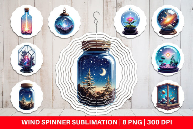 Wind Spinner Starlight Terrariums Sublimation artnoy 