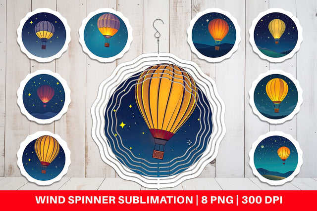 Wind Spinner Starry Hot Air Balloon Sublimation artnoy 