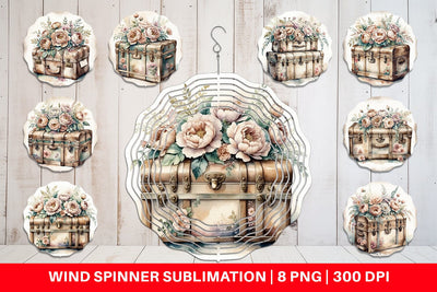 Wind Spinner Steamer Trunk Sublimation artnoy 