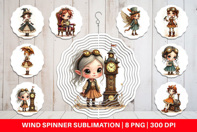 Wind Spinner Steampunk Dolls Sublimation artnoy 