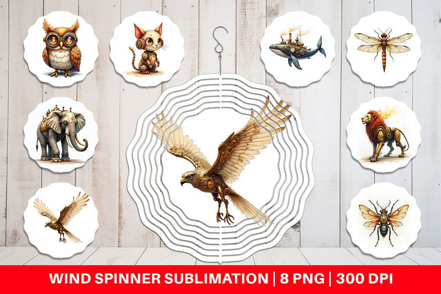 Wind Spinner Steampunk Menagerie Sublimation artnoy 