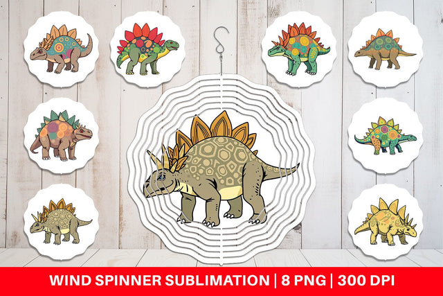 Wind Spinner Stegosaurus with Plates Sublimation artnoy 