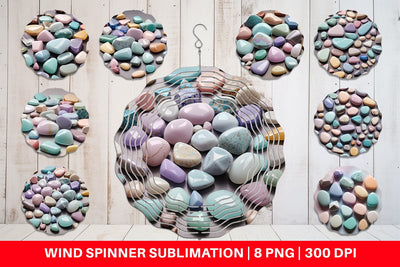 Wind Spinner Stones Pastel Color Sublimation artnoy 