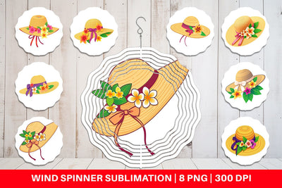 Wind Spinner Straw Hat Sublimation artnoy 