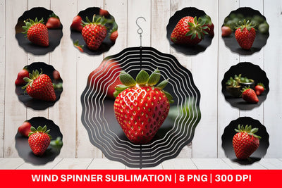 Wind Spinner Strawberry Fruit Sublimation artnoy 