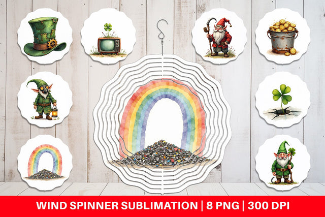 Wind Spinner Subconscious Shamrock Dreamy Surrealist St. Paddy's Sublimation artnoy 