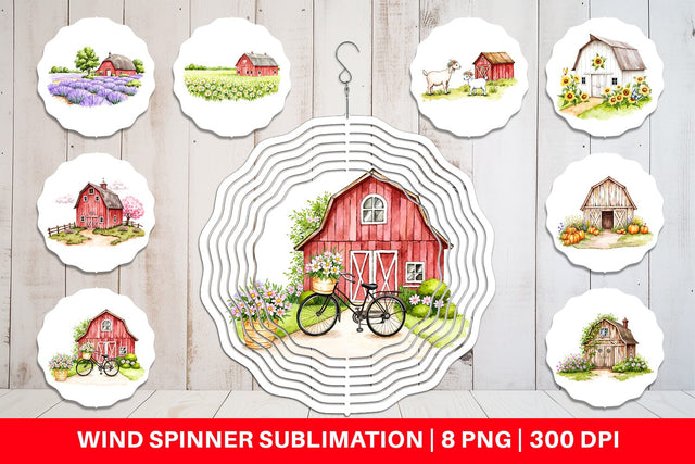 Wind Spinner Summer Barn Sublimation artnoy 