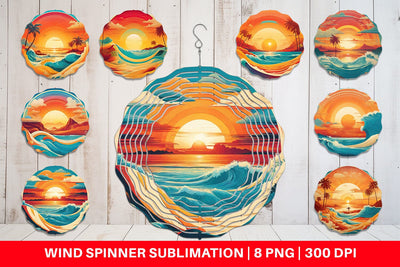 Wind Spinner Summer Beach Sunset Sublimation artnoy 