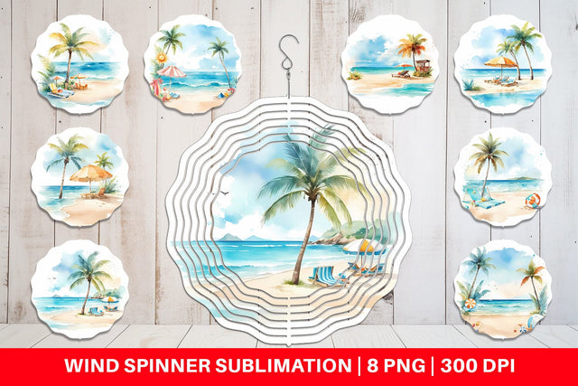 Wind Spinner Summer Beach Vacation Sublimation artnoy 