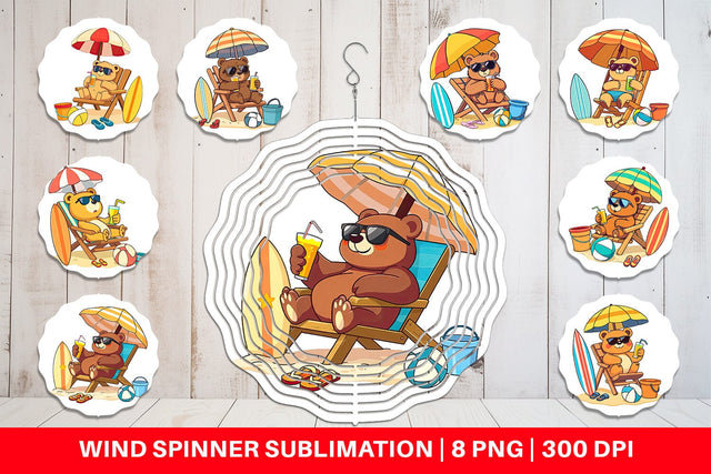 Wind Spinner Summer Bear Sublimation artnoy 