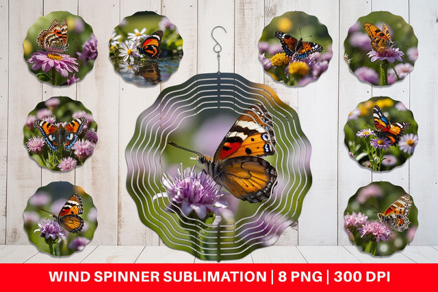Wind Spinner Summer Beautiful Butterfly Sublimation artnoy 