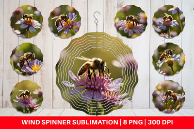 Wind Spinner Summer Beautiful Honey bee Sublimation artnoy 