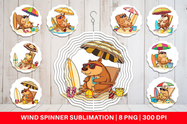 Wind Spinner Summer Capybara Sublimation artnoy 
