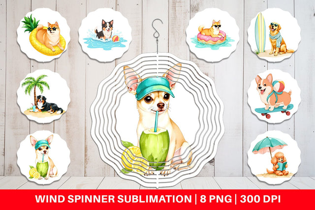 Wind Spinner Summer Dog Day Sublimation artnoy 