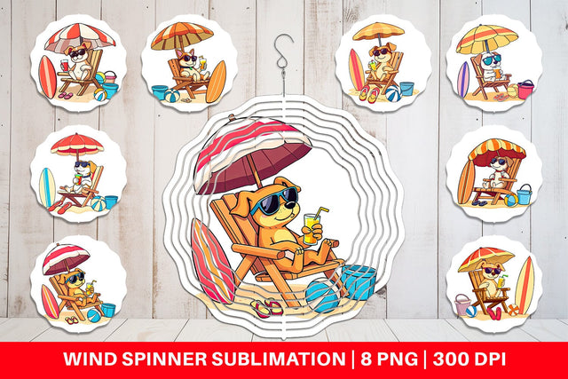 Wind Spinner Summer Dog Sublimation artnoy 