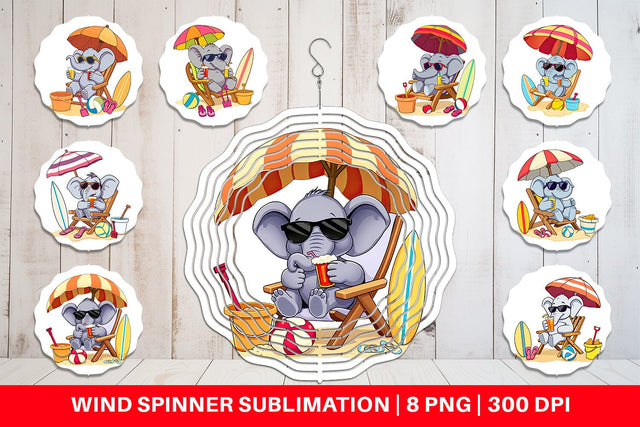 Wind Spinner Summer Elephant Sublimation artnoy 