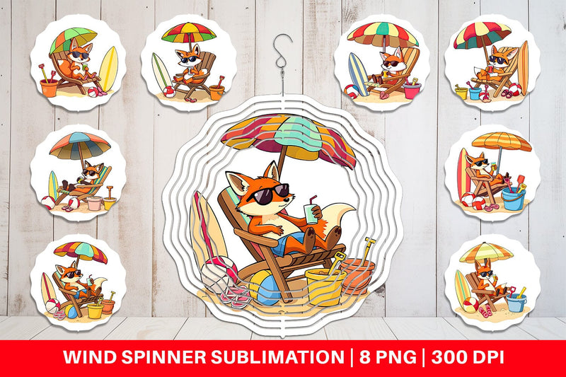 Wind Spinner Summer Fox Sublimation artnoy 