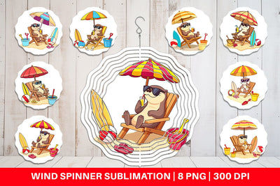 Wind Spinner Summer Otter Sublimation artnoy 