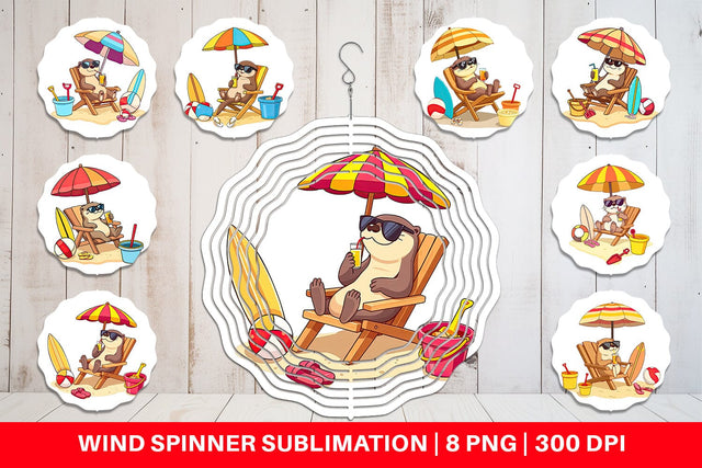 Wind Spinner Summer Otter Sublimation artnoy 