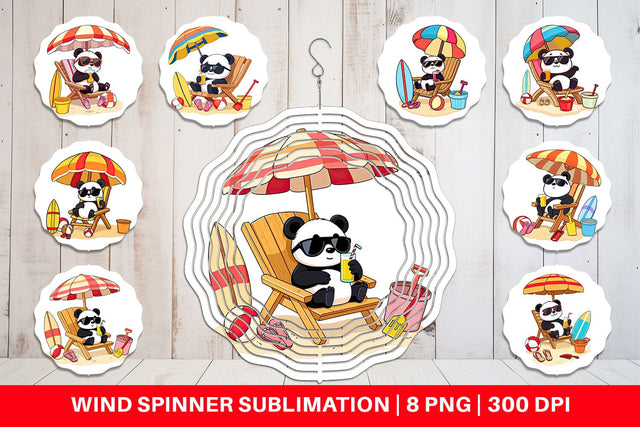 Wind Spinner Summer Panda Sublimation artnoy 