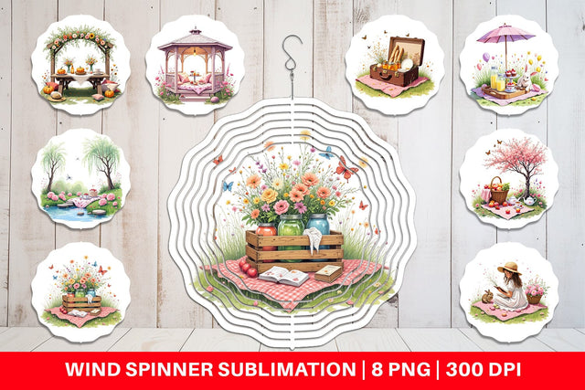 Wind Spinner Summer Picnic Dreams Sublimation artnoy 