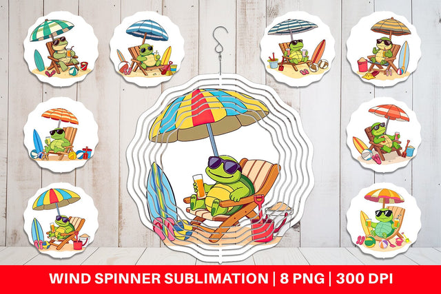Wind Spinner Summer Turtle Sublimation artnoy 
