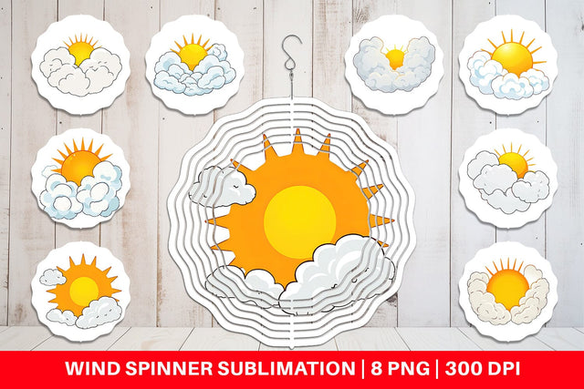 Wind Spinner Sun and Clouds Sublimation artnoy 