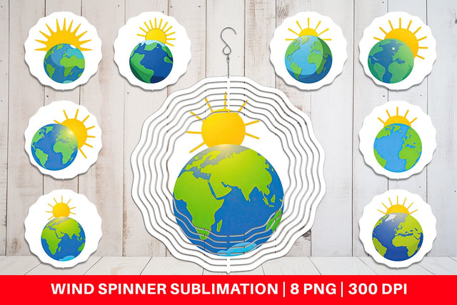 Wind Spinner Sun and Earth Sublimation artnoy 