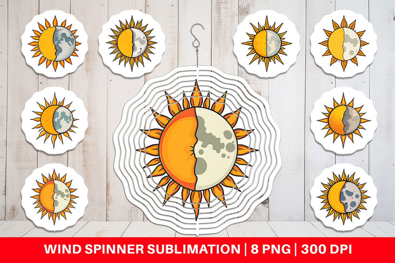 Wind Spinner Sun and Moon Sublimation artnoy 