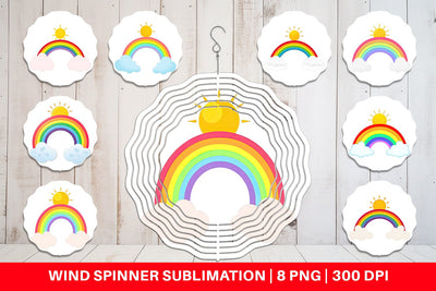Wind Spinner Sun and Rainbow Sublimation artnoy 