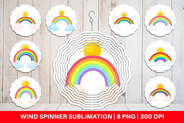 Wind Spinner Sun and Rainbow Sublimation artnoy 