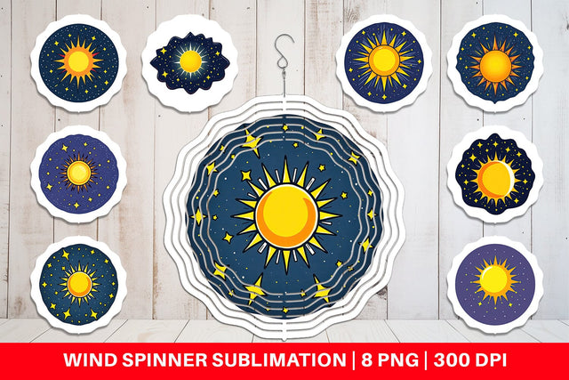 Wind Spinner Sun and Stars Sublimation artnoy 