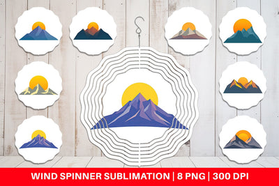 Wind Spinner Sun over Mountains Sublimation artnoy 