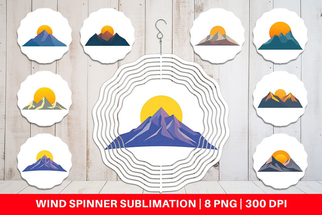 Wind Spinner Sun over Mountains Sublimation artnoy 