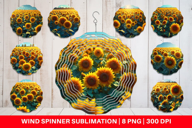 Wind Spinner Sunflower Field Sublimation artnoy 